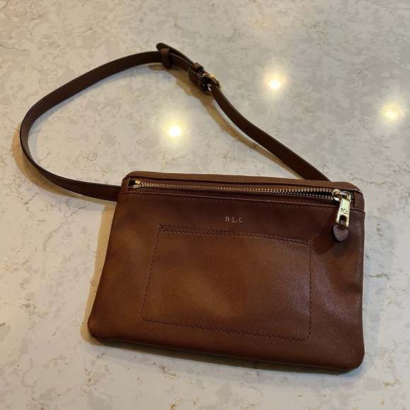 Ralph Lauren Lined Zippered Bag In Brown - Picture 1 of 11